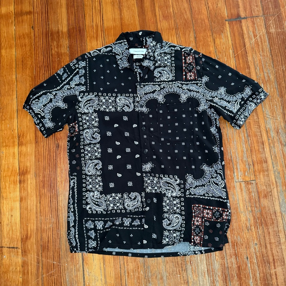 Urban Outfitters Black Paisley Shirt